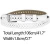 image:imageAllegra K Skinny Leather Belt for Women Hollowout Thin Waist Belts for Jeans Dress 07 Inches WidthWhite