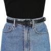 image:imageAllegra K Thin Waist Belts for Women Rectangle Pin Buckle Skinny Leather Belt for Pants DressBlack