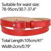 image:imageAllegra K Thin Waist Belts for Women Rectangle Pin Buckle Skinny Leather Belt for Pants DressRed