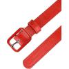 image:imageAllegra K Thin Waist Belts for Women Rectangle Pin Buckle Skinny Leather Belt for Pants DressRed