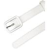 image:imageAllegra K Thin Waist Belts for Women Rectangle Pin Buckle Skinny Leather Belt for Pants DressWhite
