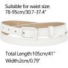 image:imageAllegra K Thin Waist Belts for Women Rectangle Pin Buckle Skinny Leather Belt for Pants DressWhite