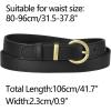 image:imageAllegra K Women PU Leather Belts Bronze Metal Pin Buckle Thin Waist Belts for Jeans DressBlack