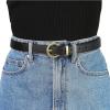 image:imageAllegra K Women PU Leather Belts Bronze Metal Pin Buckle Thin Waist Belts for Jeans DressBlack