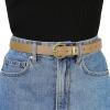 image:imageAllegra K Women PU Leather Belts Bronze Metal Pin Buckle Thin Waist Belts for Jeans DressCamel