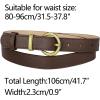 image:imageAllegra K Women PU Leather Belts Bronze Metal Pin Buckle Thin Waist Belts for Jeans DressCoffee