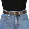 image:imageAllegra K Women PU Leather Belts Bronze Metal Pin Buckle Thin Waist Belts for Jeans DressCoffee
