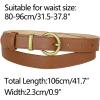 image:imageAllegra K Women PU Leather Belts Bronze Metal Pin Buckle Thin Waist Belts for Jeans DressDark Brown