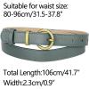 image:imageAllegra K Women PU Leather Belts Bronze Metal Pin Buckle Thin Waist Belts for Jeans DressGray Green