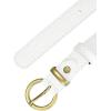image:imageAllegra K Women PU Leather Belts Bronze Metal Pin Buckle Thin Waist Belts for Jeans DressWhite