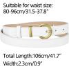 image:imageAllegra K Women PU Leather Belts Bronze Metal Pin Buckle Thin Waist Belts for Jeans DressWhite