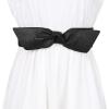image:imageAllegra K Women Wide Elastic Waist Belts Bow Knot Belts Snap ButtonBlack