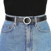 image:imageAllegra K Womens Belts O Ring Metal Buckle Plus Size Thin Nonporous Waist Belt for Jeans Dress 09 Inches WidthBlack