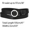 image:imageAllegra K Womens Belts O Ring Metal Buckle Plus Size Thin Nonporous Waist Belt for Jeans Dress 09 Inches WidthBlack