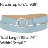image:imageAllegra K Womens Belts O Ring Metal Buckle Plus Size Thin Nonporous Waist Belt for Jeans Dress 09 Inches WidthBlue