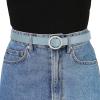 image:imageAllegra K Womens Belts O Ring Metal Buckle Plus Size Thin Nonporous Waist Belt for Jeans Dress 09 Inches WidthBlue