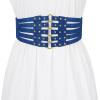 image:imageAllegra K Womens Elastic Wide Waist Belt Vintage Stretchy Belts for DressesBlue