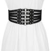 image:imageAllegra K Womens Elastic Wide Waist Belt Vintage Stretchy Belts for DressesSilver Bead Black
