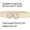 image:imageAllegra K Womens Elastic Wide Waist Belts Braided Belts for Dress Shell BuckleBeige