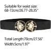 image:imageAllegra K Womens Elastic Wide Waist Belts Braided Belts for Dress Shell BuckleBlack