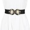 image:imageAllegra K Womens Elastic Wide Waist Belts Braided Belts for Dress Shell BuckleBlack