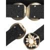 image:imageAllegra K Womens Elastic Wide Waist Belts Braided Belts for Dress Shell BuckleBlack