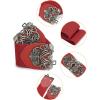 image:imageAllegra K Womens Elastic Wide Waist Belts Floral Metal Buckle Stretchy Belts for DressesBrown  Red