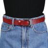 image:imageAllegra K Womens Vintage Hollow Belts Pin Buckle Faux Leather Belts for Jeans PantsBlack  Red