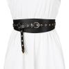 image:imageAllegra K Womens Vintage Wide Waist Belt for Dresses Faux Leather Waistband Metal BuckleBlack