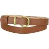 image:imageAllegra K Women PU Leather Belts Bronze Metal Pin Buckle Thin Waist Belts for Jeans DressDark Brown
