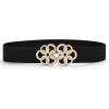 image:imageAllegra K Women Wide Elastic Waist Belt Cinch with Gold Metal Interlock BuckleBlack gold Tone