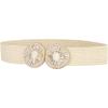 image:imageAllegra K Womens Elastic Wide Waist Belts Braided Belts for Dress Shell BuckleBeige