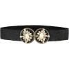 image:imageAllegra K Womens Elastic Wide Waist Belts Braided Belts for Dress Shell BuckleBlack
