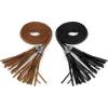 image:imageAllegra K Womens Tassels Braided Waist Belt Woven Skinny Belts for DressBrown  Black