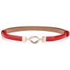 image:imageuxcell Metal Buckle Adjustable Thin High Waist Belt for WomenRedround Buckle