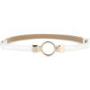 image:imageuxcell Metal Buckle Adjustable Thin High Waist Belt for WomenWhitebig Round Buckle