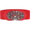 Floral Buckle-red Band-bronze Buckle