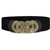 Round Buckle-black Band-bronze Buckle