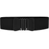 image:imageuxcell Women Bowknot Shaped Interlocking Buckle Elastic Belt WaistbandBlack