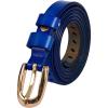 image:imageuxcell Women Classic Skinny Belt With OvalShaped Hollow Alloy Buckle MulticolorRoyal