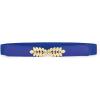 image:imageuxcell Women Leaf Shaped Interlocking Buckle 25cm Wide Stretch Cinch BeltBlue