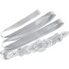 image:imageuxcell Women Rhinestone Bead Decor Satin Ribbon Wedding BeltGray