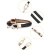 image:imageuxcell Metal Buckle Adjustable Thin High Waist Belt for WomenBlackdouble Round Buckle