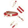 image:imageuxcell Metal Buckle Adjustable Thin High Waist Belt for WomenReddouble Round Buckle