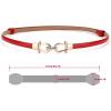 image:imageuxcell Metal Buckle Adjustable Thin High Waist Belt for WomenReddouble Round Buckle