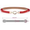 image:imageuxcell Metal Buckle Adjustable Thin High Waist Belt for WomenRedround Buckle