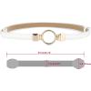 image:imageuxcell Metal Buckle Adjustable Thin High Waist Belt for WomenWhitebig Round Buckle