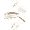 image:imageuxcell Metal Buckle Adjustable Thin High Waist Belt for WomenWhitedouble Round Buckle