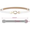 image:imageuxcell Metal Buckle Adjustable Thin High Waist Belt for WomenWhiteround Buckle