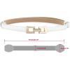 image:imageuxcell Metal Buckle Adjustable Thin High Waist Belt for WomenWhitesquare Buckle